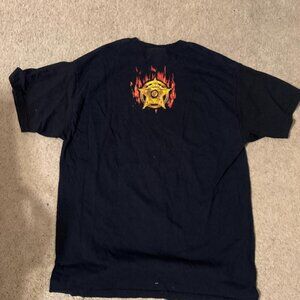 Flaming Sheriff Star Back Graphic T-Shirt Black